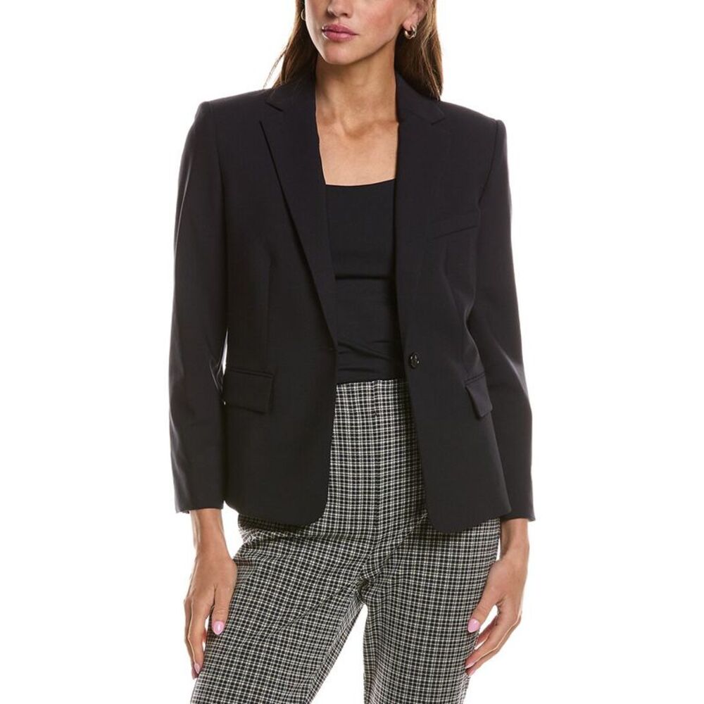 Theory Womens  One-Button Slim Jacket, Blue